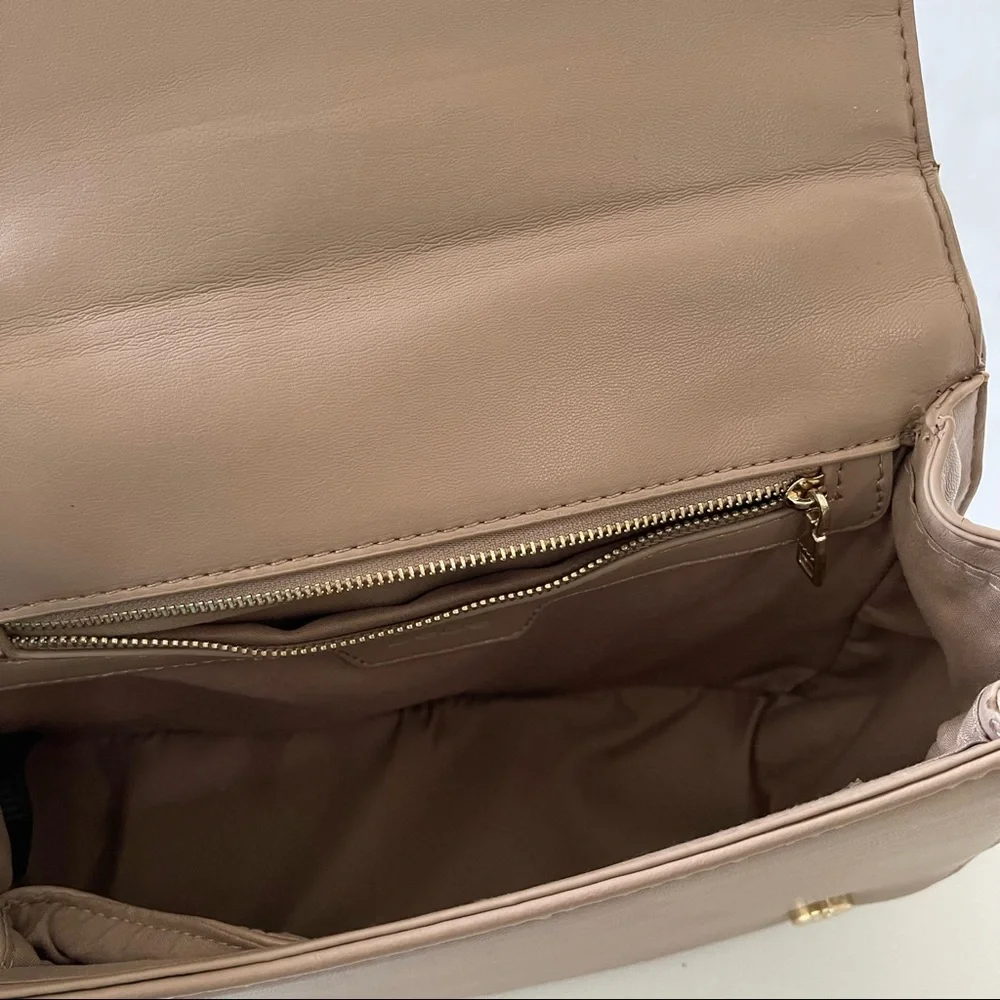 bebe Quilted Puff Faux Leather Crossbody Purse